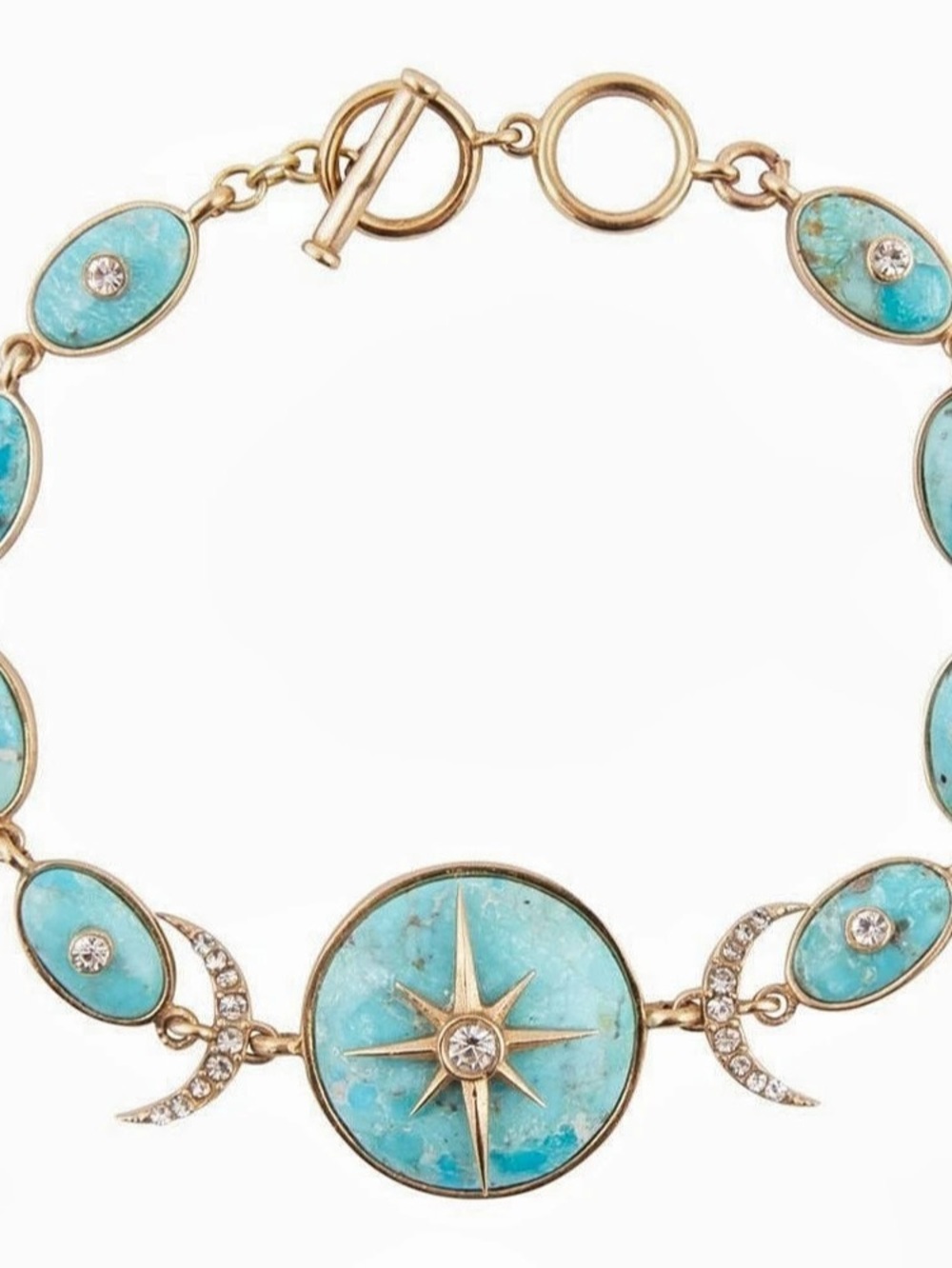 BARSE- Turquoise Compass Bracelet in Blue & Gold